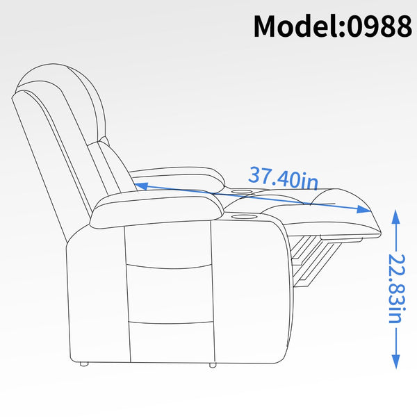 English Elm Infinite Position Power Lift Recliner with Massage Heating and Usb for Elderly Comfort W1803S00030
