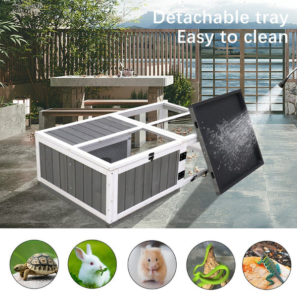 English Elm 43"upgrade Wooden Reptile Enclosure Dual Zone Fir Frame Acrylic Panels Indoor Outdoor Habitat W143167719
