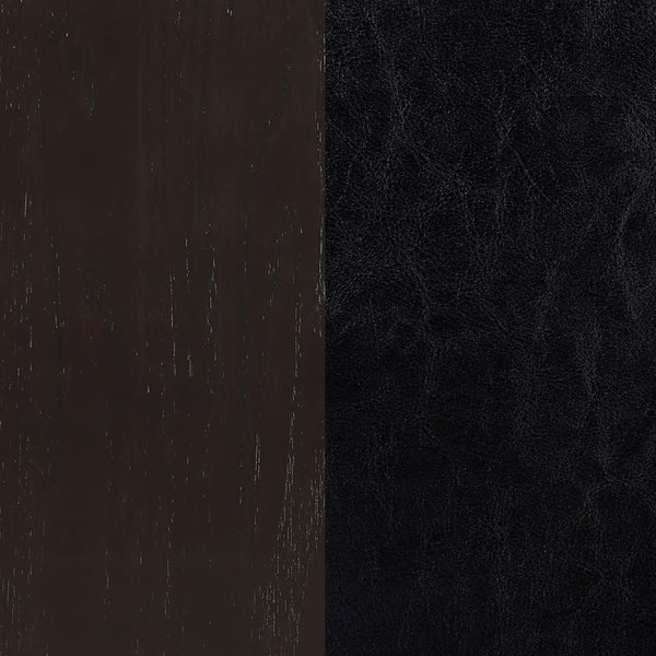 English Elm Espresso Transitional Faux Leather Side Chairs Set of 2 with Black Padded Seats and Cross Back Design B062P145598