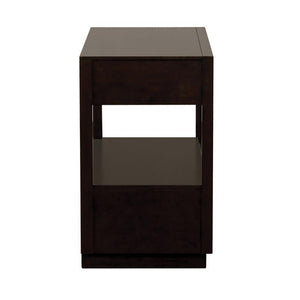 English Elm Smoked Peppercorn Two-Drawer Nightstand with Gold Trim, USB Ports, Felt Lined Drawers, Shelf B062P145477