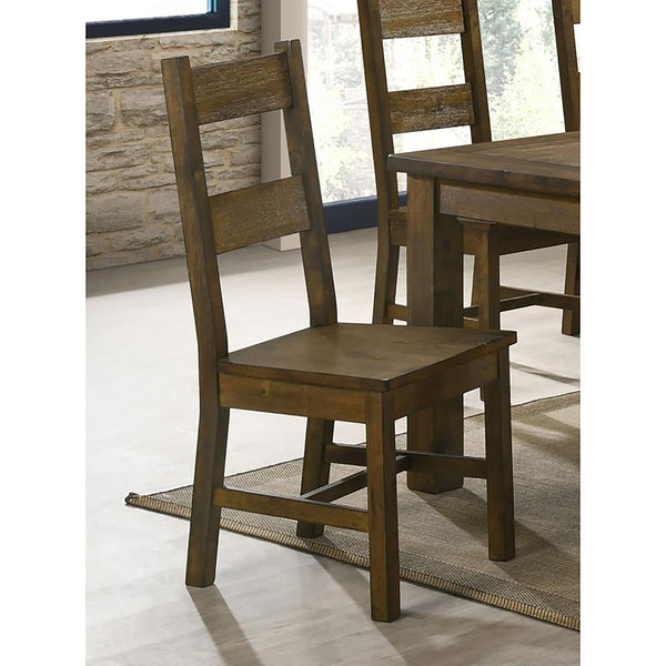 English Elm Rustic Golden Brown Ladder Back Dining Chairs Set of 2 — Sturdy Asian Hardwood, Classic Farmhouse Charm B062P145492