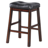 English Elm Black and Cappuccino Upholstered Counter Height Stools (Set Of 2)