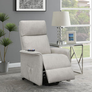 English Elm Beige Power Lift Recliner Chair with Memory Foam & Pocket Coil Seat, Wired Remote, 300 lb Capacity Functional Comfort for Living Room Relaxation B062P145469