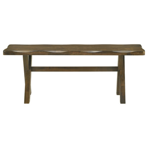 English Elm Knotty Nutmeg Dining Bench — Rustic Rough‑Hewn Hardwood Seat, 300 lb Capacity, Versatile Entryway Charm B062P145599