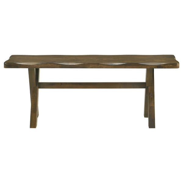 English Elm Knotty Nutmeg Dining Bench — Rustic Rough‑Hewn Hardwood Seat, 300 lb Capacity, Versatile Entryway Charm B062P145599