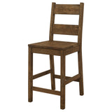 English Elm Rustic Golden Brown Ladder Back Counter Height Stools (Set Of 2)