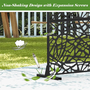 English Elm Metal Privacy Screens - Stylish Freestanding Garden & Room Dividers For Indoor/Outdoor Spaces, Easy Setup W1859P145760