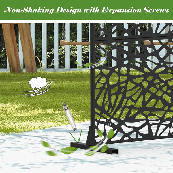 English Elm Metal Privacy Screens - Stylish Freestanding Garden & Room Dividers For Indoor/Outdoor Spaces, Easy Setup W1859P145760