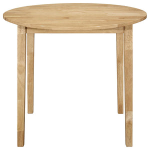 English Elm Natural 3-Piece Drop-Leaf Dining Set in Tan Upholstery — Compact Asian Tropical Wood Bistro Charm B062P145452