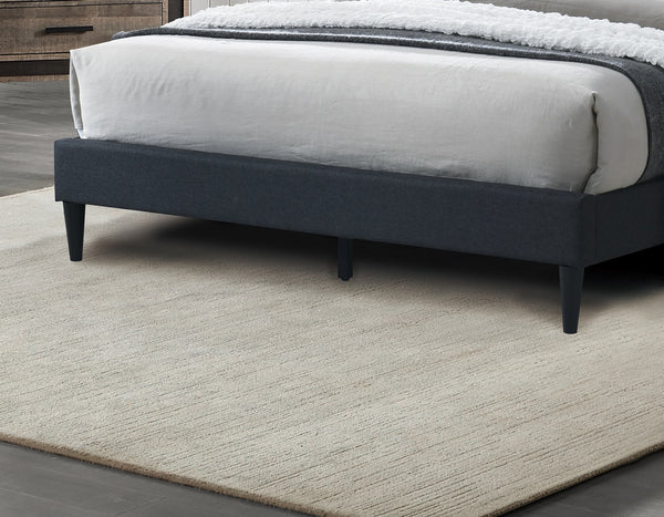 English Elm Charcoal Tufted Queen Upholstered Platform Bed Burlap Fabric Geometric Headboard Luxury Look B011P145822