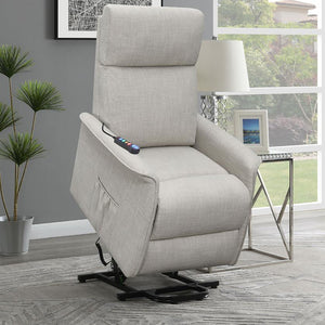 English Elm Beige Power Lift Recliner Chair with Memory Foam & Pocket Coil Seat, Wired Remote, 300 lb Capacity Functional Comfort for Living Room Relaxation B062P145469