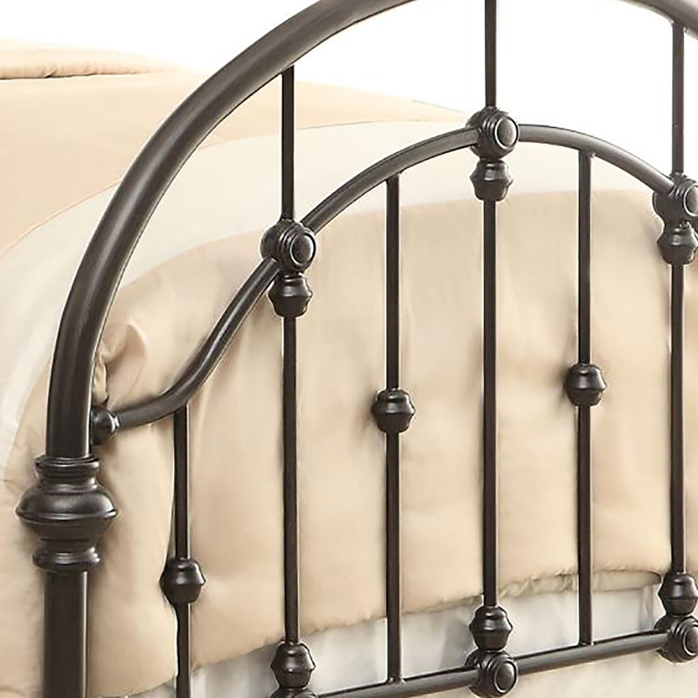 English Elm Dark Bronze Metal Twin Bed – Vintage Victorian Charm With Curved Design For Farmhouse & Traditional Styles B062P145575
