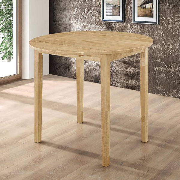 English Elm Natural 3-Piece Drop-Leaf Dining Set in Tan Upholstery — Compact Asian Tropical Wood Bistro Charm B062P145452