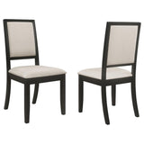 Cream and Black Upholstered Side Chairs (Set of 2)