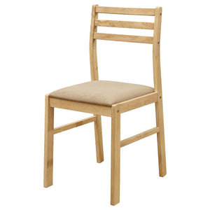 English Elm Natural 3-Piece Drop-Leaf Dining Set in Tan Upholstery — Compact Asian Tropical Wood Bistro Charm B062P145452