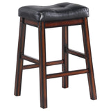 English Elm Black and Cappuccino Upholstered Counter Height Stools (Set Of 2)