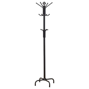English Elm Black Spider Metal Coat Rack with Shiny Black Finish, 73" Tall Three-Tier Hooks for Entryway Storage and Hats B062P145490