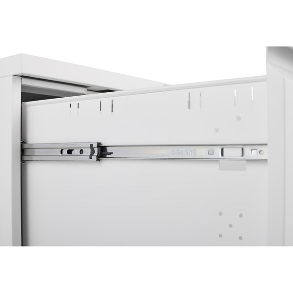 English Elm Black Steel Rolling File Cabinet Two Lockable Drawers for Home Office Storage W1247125572