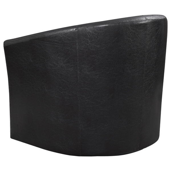 English Elm Dark Tournefeuille Faux Leather Swivel Armchair in Brown — Barrel-Back Comfort, Luxury Upholstery & 330lb Capacity B062P145568