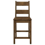 English Elm Rustic Golden Brown Ladder Back Counter Height Stools (Set Of 2)