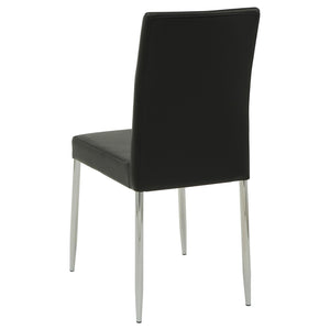 English Elm Black Faux Leather Dining Chairs Set Of 4 - Modern Chrome Legs For Stylish Comfort In Any Space B062P145451