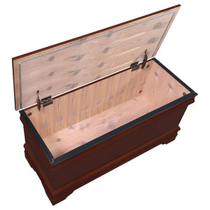 English Elm Warm Vintage Cedar Chest with Curved Moldings & Bracket Feet, Cedar-Lined Storage for Quilts (47") B062P145495