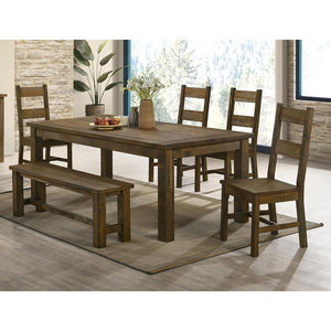 English Elm Rustic Golden Brown Ladder Back Dining Chairs Set of 2 — Sturdy Asian Hardwood, Classic Farmhouse Charm B062P145492