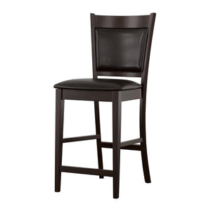 English Elm Black and Espresso Upholstered Counter Height Stools (Set Of 2)