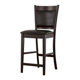 2-Piece Black & Espresso Upholstered Counter Stools - Elegant & Versatile Set