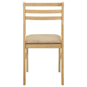 English Elm Natural 3-Piece Drop-Leaf Dining Set in Tan Upholstery — Compact Asian Tropical Wood Bistro Charm B062P145452