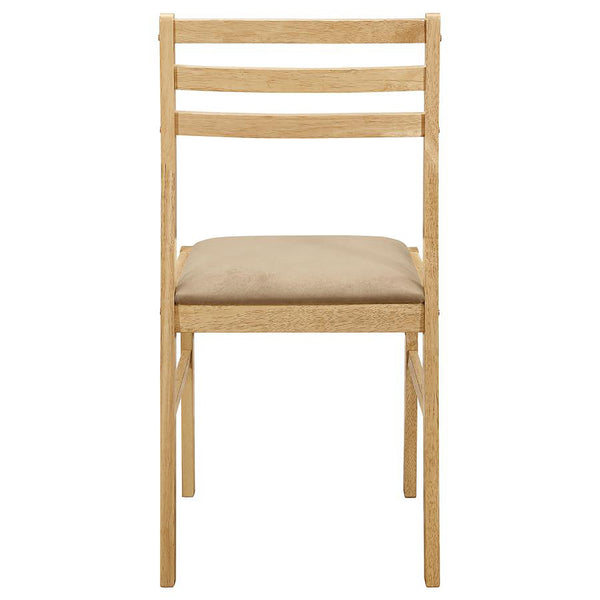 English Elm Natural 3-Piece Drop-Leaf Dining Set in Tan Upholstery — Compact Asian Tropical Wood Bistro Charm B062P145452