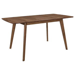 English Elm Natural Walnut Rectangular Dining Table with Butterfly Leaf, Mid-Century Modern Style, 63" Long Elegance B062P145455