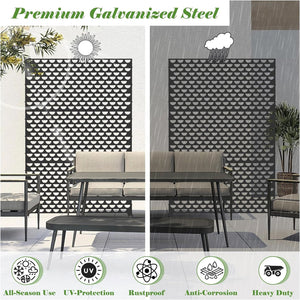 English Elm Metal Privacy Screens & Panels - Durable Freestanding Semi-Circular Design For Indoor/Outdoor Elegance W1859P145843
