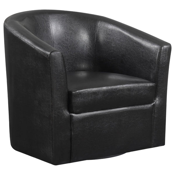 English Elm Dark Tournefeuille Faux Leather Swivel Armchair in Brown — Barrel-Back Comfort, Luxury Upholstery & 330lb Capacity B062P145568