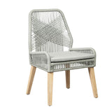 Set of 2 Weathered Grey Woven Back Side Chairs - Stylish & Stable | 23.25 x 24.75 x 36.50