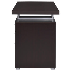 English Elm Cappuccino Modular 3-Drawer Reversible Office Desk with Metal Legs, Euro Glides & Ample Storage B062P145586