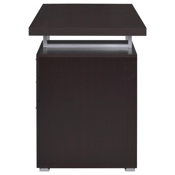 English Elm Cappuccino Modular 3-Drawer Reversible Office Desk with Metal Legs, Euro Glides & Ample Storage B062P145586