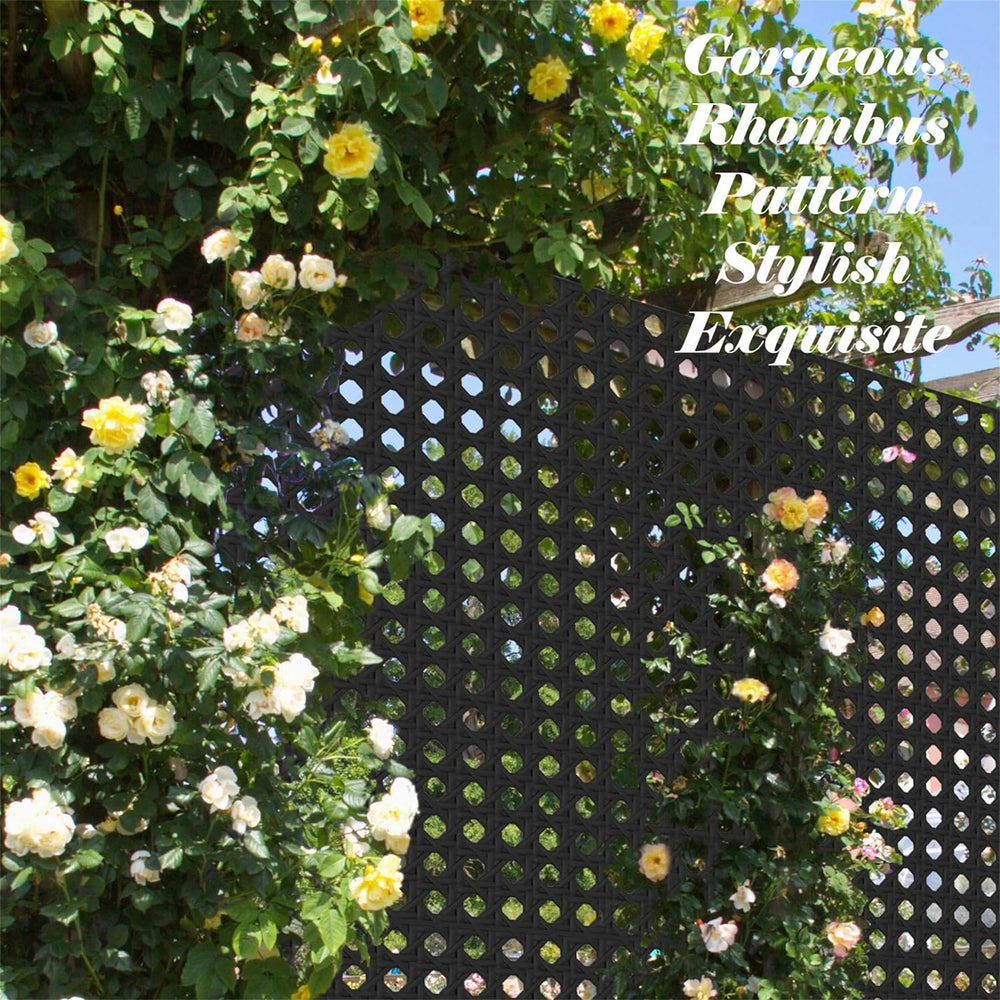 English Elm Metal Privacy Screen – Durable Freestanding Divider With Rhombus Design For Indoor & Outdoor Spaces W1859P145842