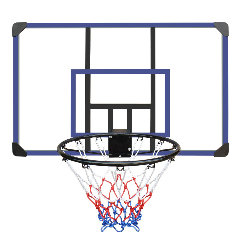 English Elm Wall-mounted Basketball Hoop Shatterproof Backboard Folding Rim All-weather Net W1408P198975