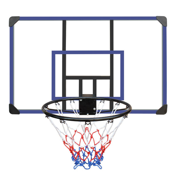 English Elm Wall-mounted Basketball Hoop Shatterproof Backboard Folding Rim All-weather Net W1408P198975