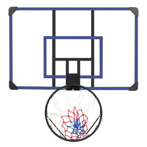 English Elm Wall-mounted Basketball Hoop Shatterproof Backboard Folding Rim All-weather Net W1408P198975