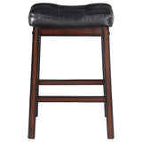 English Elm Black and Cappuccino Upholstered Counter Height Stools (Set Of 2)