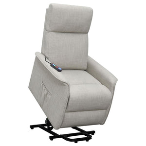 English Elm Beige Power Lift Recliner Chair with Memory Foam & Pocket Coil Seat, Wired Remote, 300 lb Capacity Functional Comfort for Living Room Relaxation B062P145469