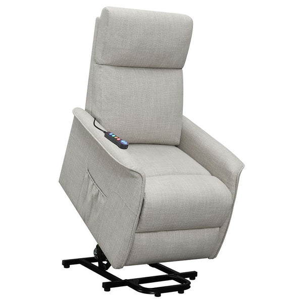 English Elm Beige Power Lift Recliner Chair with Memory Foam & Pocket Coil Seat, Wired Remote, 300 lb Capacity Functional Comfort for Living Room Relaxation B062P145469