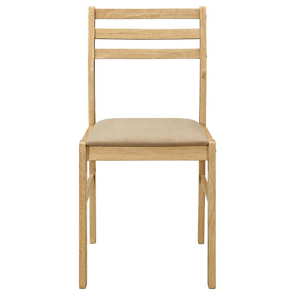 English Elm Natural 3-Piece Drop-Leaf Dining Set in Tan Upholstery — Compact Asian Tropical Wood Bistro Charm B062P145452