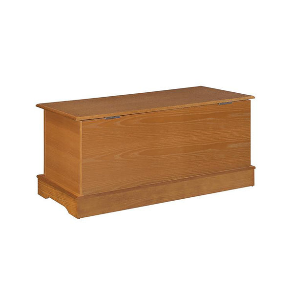 English Elm Honey Lonergan Cedar Chest with Scalloped Base & Floral Motif, Spacious Wool Storage, Warm Finish B062P145563