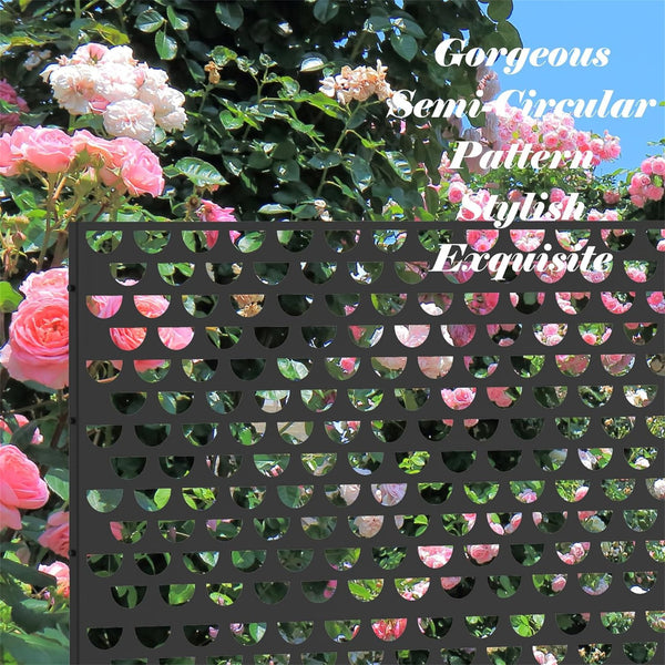 English Elm Metal Privacy Screens & Panels - Durable Freestanding Semi-Circular Design For Indoor/Outdoor Elegance W1859P145843