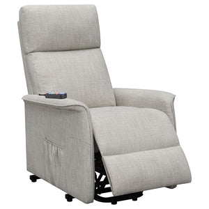 English Elm Beige Power Lift Recliner Chair with Memory Foam & Pocket Coil Seat, Wired Remote, 300 lb Capacity Functional Comfort for Living Room Relaxation B062P145469
