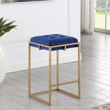 Blue & Gold Modern Glam Counter Stools, Set of 2 - Stylish & Comfortable Seating for Bars