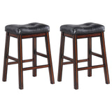 English Elm Black and Cappuccino Upholstered Counter Height Stools (Set Of 2)